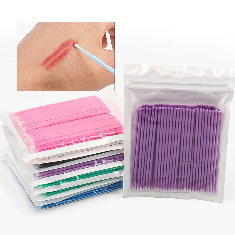 Lash Adhesive Glue - 100PCS/Bag Bamboo Eyelash Extension Cleaning Swabs