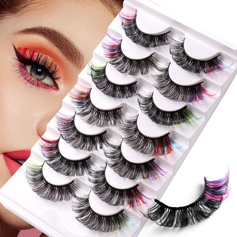 7 Pairs Colorful False Eyelash - đánh giá và giá Eyelash Extension Volume