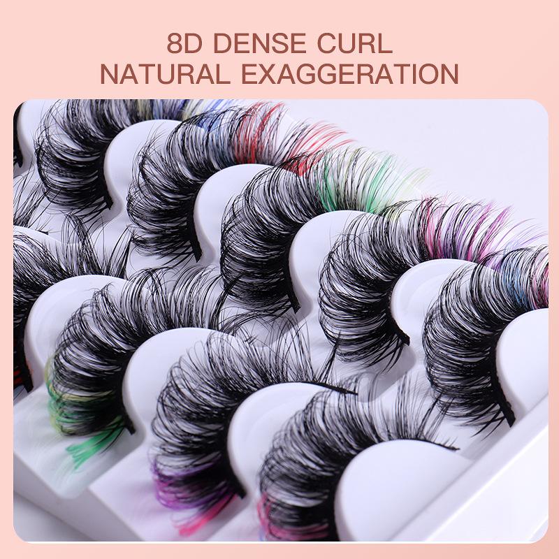 7 Pairs Colorful False Eyelash - đánh giá và giá Eyelash Extension Volume