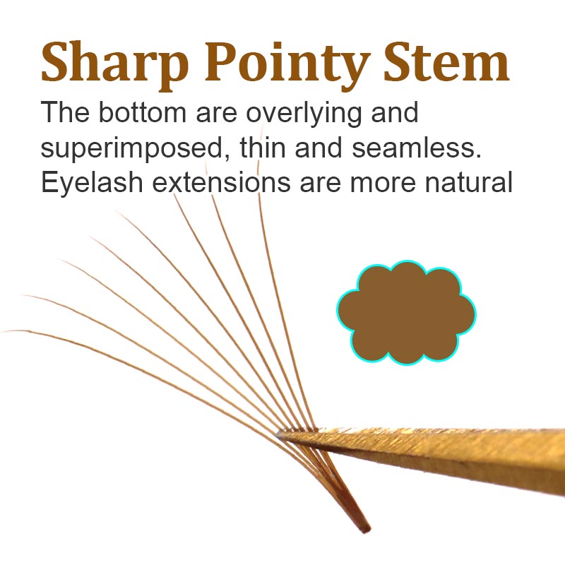 320 Colored Pointy Base Brown  - đánh giá và giá Eyelash Extension Russian