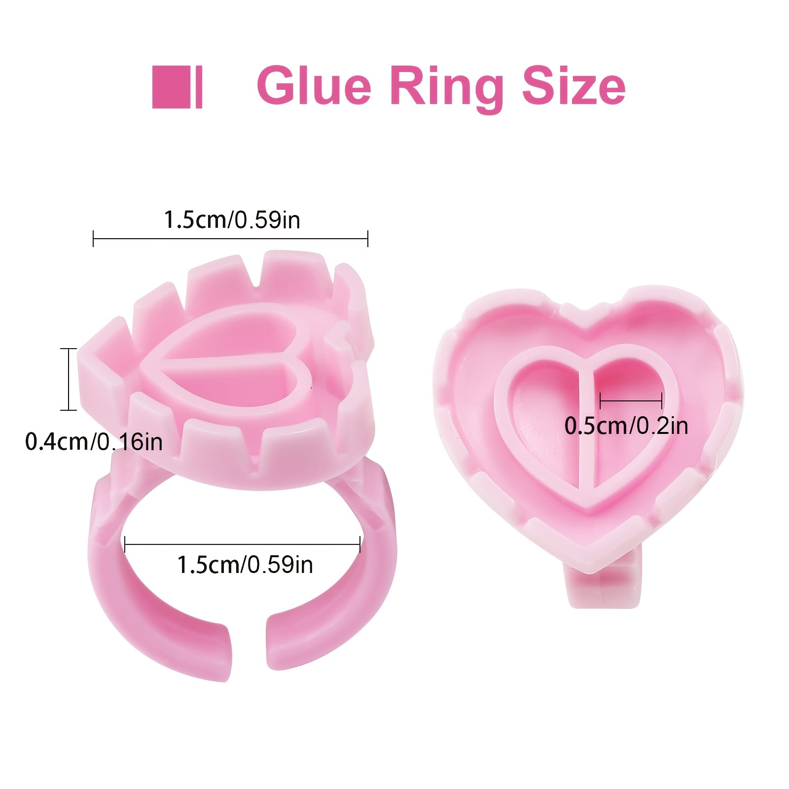 100PCSHeart Eyelash Glue Rings - đánh giá và giá Eyelash Extension Volume