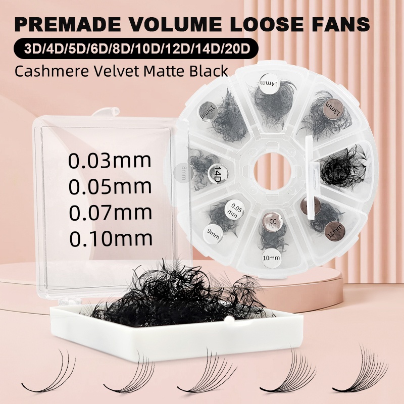 500 Premade Loose Lashes Pro M - đánh giá và giá Lash Fan Volume