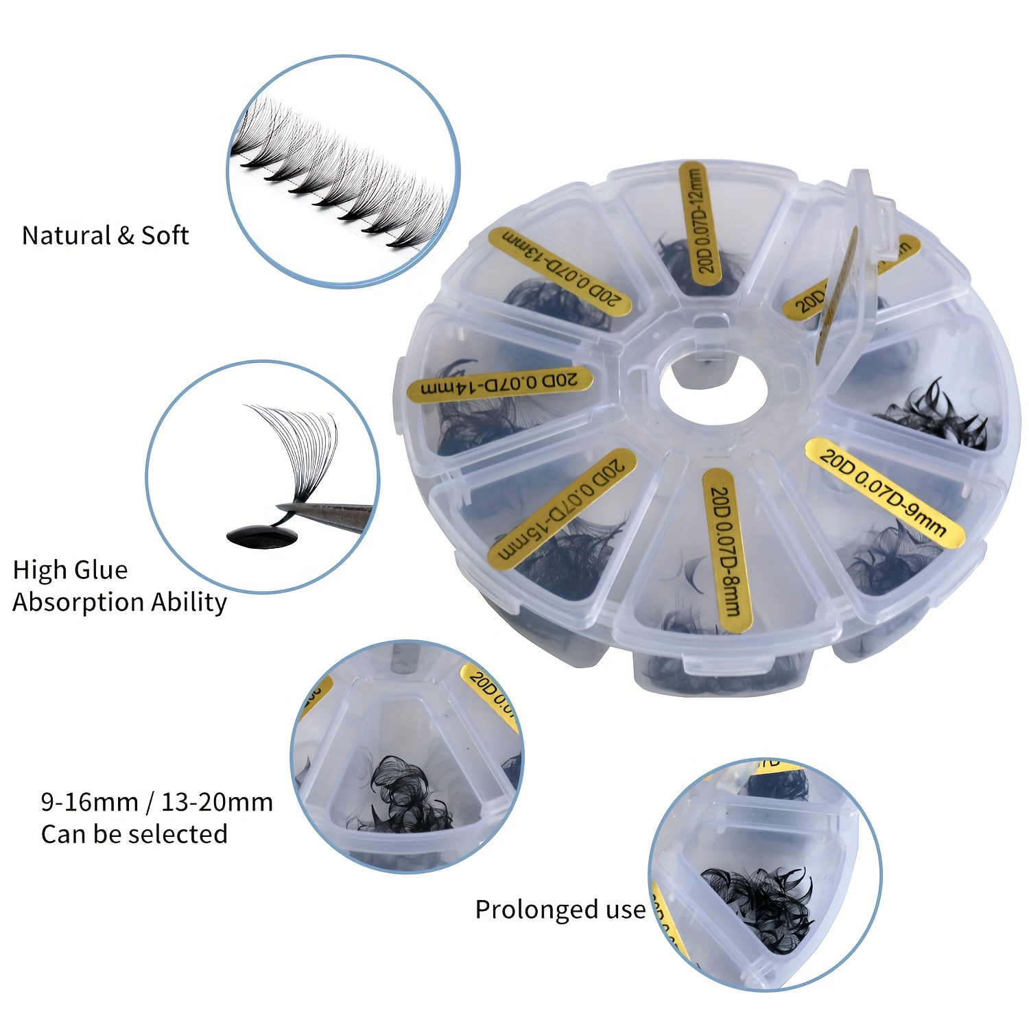 Sackvis 480 Fans Loose 8-15mm  - đánh giá và giá Eyelash Extension Medium