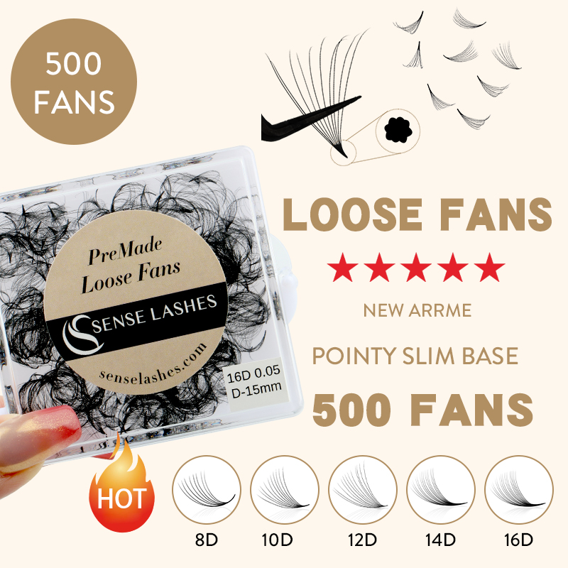500 Fans Handmade Loose Premad - đánh giá và giá Eyelash Extension Medium