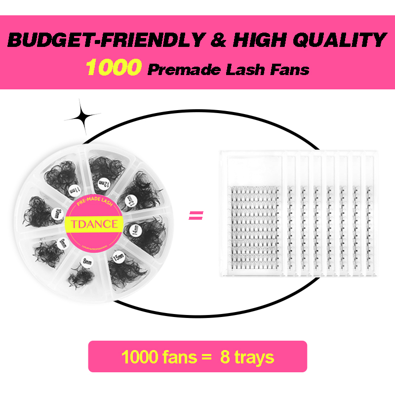 TDANCE 1000 Fans Loose Fan Mix - đánh giá và giá Eyelash Extension Medium